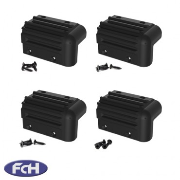 Plastic Black Corners - Pack of 4 + Screws